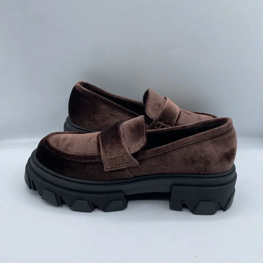 Alohas Women Platform Loafers Shoes Women 9 EU 40 Black Trailblazer Leather NWOB
